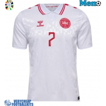Denmark Mathias Jensen #7 Replica Away Shirt Euro 2024 Short Sleeve